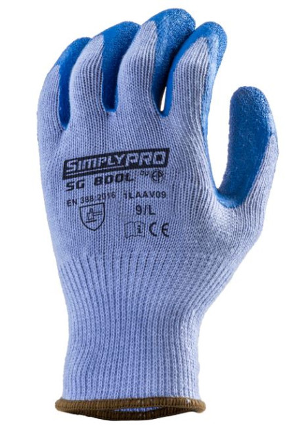 1LAAV08 Simply Pro SG800L szerelőkesztyű vastag, latex tenyérrel