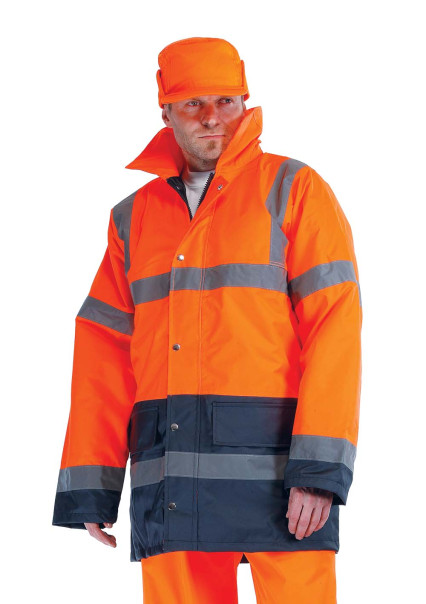 SEFTON bélelt fluo kabát narancs/navy
